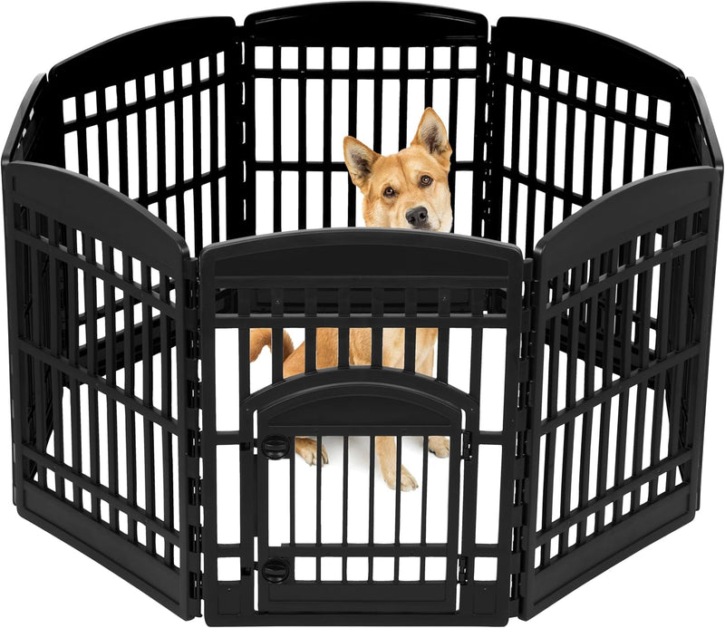 USA 34" 8-Panel Pet Playpen with Door, Dog Playpen, For Medium and Large Dogs, Keep Pets Secure